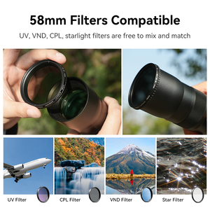 Nouvel objectif zoom téléobjectif universel 480 mm-1440 mm 20-60X avec filtre en verre optique pour appareils photo Android <span class=keywords><strong>iPhone</strong></span>, support universel à clip - Product Image 5
