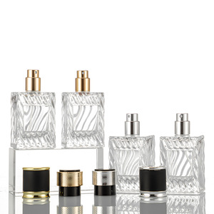 In Stock Water Ripple 50ml Glass Perfume Bottle, Labelable Refillable Fine Mist Spray Bottle - Product Image 3