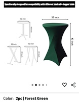 Housses de table de cocktail, housses de table en spandex, rondes, hautes, 24 x 42 pouces