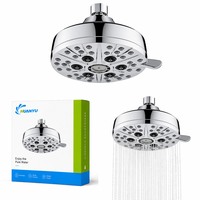 Nouvelle Conception Pommeau de Douche à 9 Jets, Douchette Pluie Supérieure de 4,6 Pouces en ABS