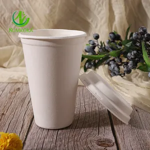 8oz 12 Oz Bagasse Paper Cup Eco Compostable Disposable Bagasse Pulp Drinkware Sugarcane Bagasse Cups