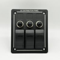 Panneau d'interrupteurs à bascule en aluminium DC12V/24V 1/3/4/6/8 gangs avec disjoncteur intégré et porte-fusible pour bateaux, yachts, camions, motos, VTT