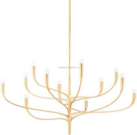 Lustre LED en fer forgé doré Cano Lighting de 52 pouces à 12 lumières, luminaire suspendu moderne classique de luxe pour salon de villa