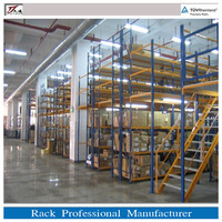 Étagères de mezzanine robustes en acier durable avec finition thermolaquée et protection contre la corrosion, rayonnages de mezzanine, rayonnages d'entrepôt