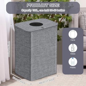Contenedor de Reciclaje de 100L Contenedor de Recolección de Botellas con Tapa Bolsa Extraíble - Product Image 6