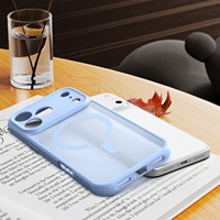 Coque de téléphone magnétique antichoc bleu clair pour iPhone 18 Pro Max, coque de protection anti-chute givrée pour iPhone 18 Duo
