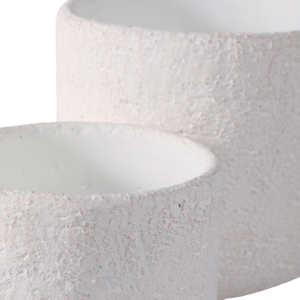 Vasi cilindrici con piedini in ceramica per piante da interno ed esterno, design bianco testurizzato - Product Image 5
