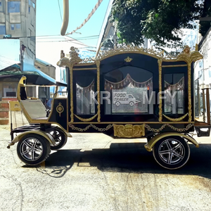 Carrosse funéraire noir personnalisé de luxe avec des pneus en caoutchouc solide pour 4-6 personnes à vendre - Product Image 4