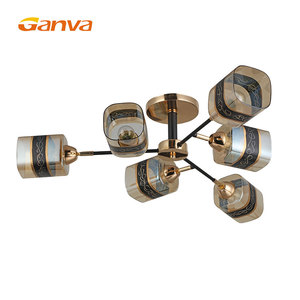 Ganva Hot Deal di Ferro e Vetro Soggiorno Decorazione Moderna LED Sputnik Lampadario - Product Image 3