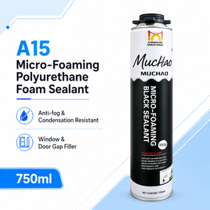 Scellant en mousse PU noire haute densité A14 750 ml résistant à la condensation pour l'étanchéité des fenêtres résidentielles et l'usinage en usine - Product Image 1