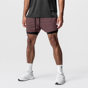 Courir respirant hommes 2 en 1 couches sport piste entraînement taille haute short de sport avec poches à cordon pantalons de survêtement - Product Image 5