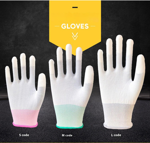 Guantes de Trabajo con Palma Recubierta de Nailon, Blancos, Antiestáticos, Libres de Polvo, para Protección Laboral en Fábricas Electrónicas, Venta al Por Mayor - Product Image 4