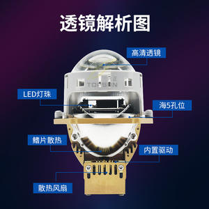 Faros Delanteros de Proyector Bi-Xenón de Doble Color Fankai de 3 Pulgadas, LED, Aleación de Aluminio, Blanco/Amarillo, Alta Potencia 65W, Integrados, Venta al Por Mayor - Product Image 3