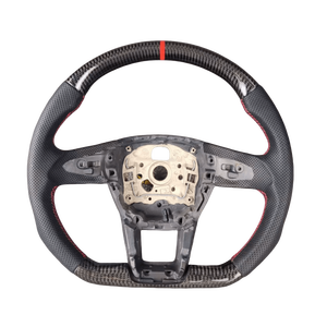 Volant de direction automobile personnalisé en fibre de carbone véritable de haute qualité pour Audi A6 C8 RS avec palettes de changement de vitesse - Product Image 3