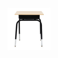 Bureau d'étudiant moderne à hauteur réglable avec boîte à livres en métal à façade ouverte