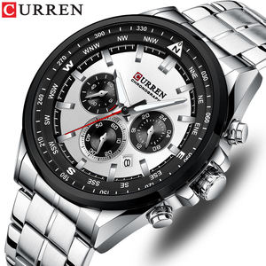 Relojes de Cuarzo CURREN 8399 para Hombre, Reloj de Pulsera Deportivo de Lujo, Cronógrafo Masculino de Moda, de Acero Inoxidable Luminoso, para Negocios - Product Image 1