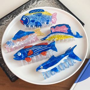 Pinza de Pelo Personalizada de PVC con Forma de Animal Marino, 12.5CM, Pinza de Pelo Grande con Forma de Atún para Mujer - Product Image 1