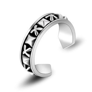 แหวนเปิดหลังรูปทรงพีระมิดสไตล์วินเทจ เครื่องประดับโลหะย้อนยุคสำหรับทุกเพศ SA923 - Product Image 5