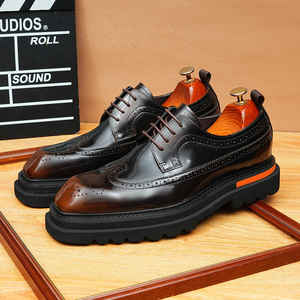 Zapatos Oxford Casuales de Vestir para Hombre, Hechos a Mano, de Cuero Genuino, con Hebilla Metálica, para Boda, que Aumentan la Estatura - Product Image 4