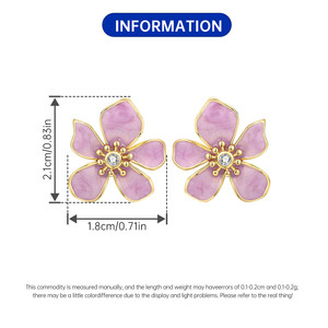 ต่างหูแบบติดหูรูปดอกไม้สีขาวทองแดง มีสินค้าพร้อมส่ง ต่างหูแฟชั่นดีไซน์เฉพาะ ไม่ซ้ำใคร ใช้งานได้หลากหลาย ขายส่งสำหรับผู้หญิง - Product Image 2