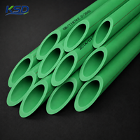 Muestra Gratuita de Tubería de Plástico KSD, Tubería Verde para Agua Fría y Caliente PN12.5, Tuberías PPR para Materiales de Plomería