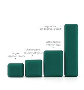 ใหม่ล่าสุดหรูหราแสงระดับไฮเอนด์หนัง PU ทรงสี่เหลี่ยมเนื้อเหล็กหนัง PU กำไลข้อมือสร้อยคอซับในกำมะหยี่เครื่องประดับ - Product Image 3