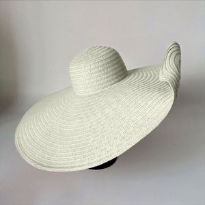 Chapeau de paille vintage haut de gamme écologique à large bord, pliable, pour les vacances à la plage, unisexe pour adultes - Product Image 3