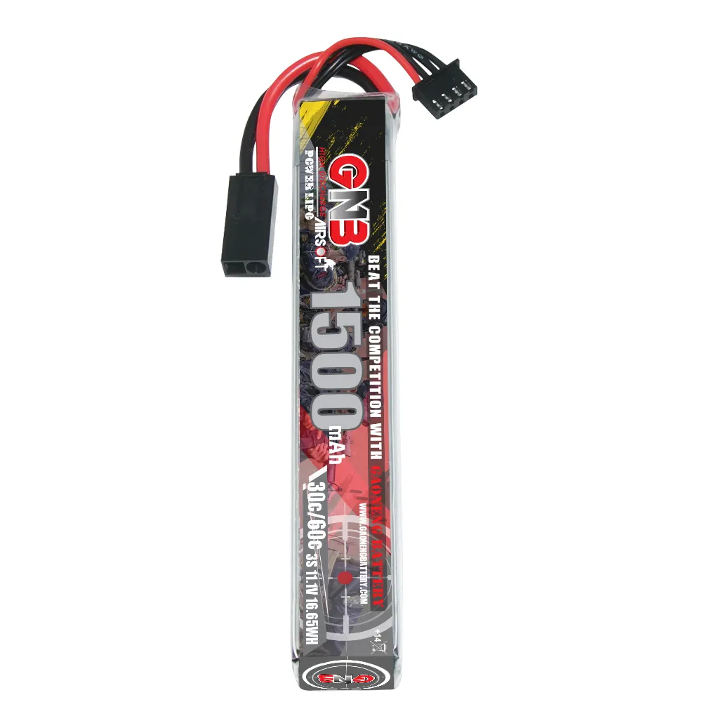 GNB GAONENG 1500MAH 3S 11.1V 30C 60C RC LiPo Battery AirSoft Mini Tamiya connector