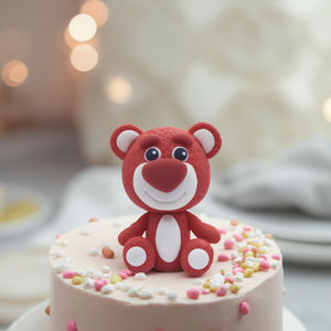 Dessin animé <span class=keywords><strong>Action</strong></span> 3D Argile Polymère Bleu Lapin Ours Enfants Cadeau D'anniversaire Décoration De Gâteau Renard Rose Animation Dérivés En Gros - Product Image 3