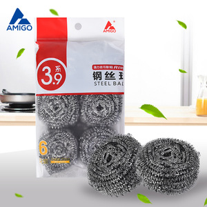 Paquete de 6 Bolas de Lana de Acero Amigo, Limpieza Potente para Cocina, Lavado de Platos y Fregado de Ollas - Product Image 1