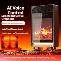Ventilateur USB portable sur pied avec élément chauffant PTC, thermostat réglable, protection contre la surchauffe, protection contre le renversement, télécommande