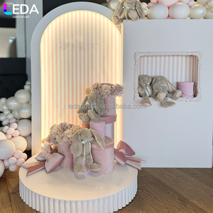 LEDA Handmade white Acrylic PVC Wedding Arch Background <b>Stand</b> Party Decoration for wedding Event Supplies Panel - Product Image 3