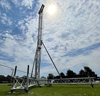 Torre de elevación de aluminio para altavoces con estructura de armazón lineal