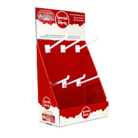 Support d'affichage de comptoir moderne, pliable, écologique, publicitaire, rotatif, en carton PVC recyclé, avec crochets, impression offset 4 couleurs
