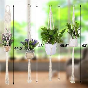 Planteur en plastique perforé, jardinières et pots, décorations murales en rotin, panier suspendu en fil métallique avec ventre en <span class=keywords><strong>bois</strong></span>, Noël - Product Image 2