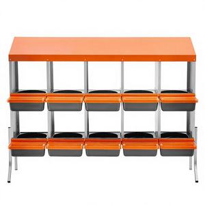 Nidos para Gallinas de Color Naranja de 38 Pulgadas con 10 Compartimentos, Acero Galvanizado, Plástico de Alta Resistencia, Fácil Recolección de Huevos, Jaulas para Animales - Product Image 1