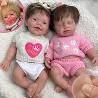 Poupées jumelles reborn en silicone intégral de 12 pouces, avec cheveux personnalisables, poids réel, cadeau surprise pour filles, certifiées CE, vente en gros directe d'usine