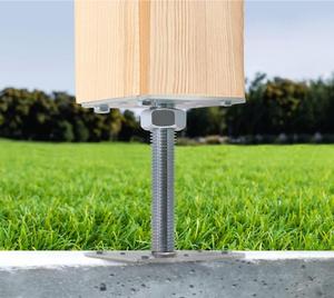 Soportes de poste galvanizados y atornillados Soporte de poste y conectores de tierra ajustable en altura - Product Image 2