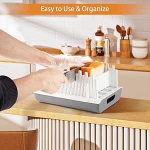 Guía para cortar pan casero con bandeja de almacenamiento y ajuste de grosor de 3 rebanadas - Product Image 5