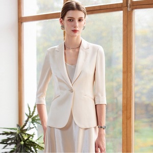 Women's Blazer Solid Color Polyester Worsted Breathable 3D Tailoring Spring Summer 2025 Professional Casual High End Suit Set - Product Image 1