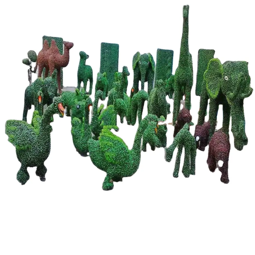 Topiary Wire Metal Frame Artificial Milan Grass Animal for Garden Decoration