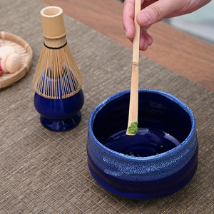 Ensemble de quatre pièces pour la cérémonie du <span class=keywords><strong>thé</strong></span> de la dynastie des Song de style japonais Support de cent livres en bambou blanc pur Bol à matcha Support à fouet Service à <span class=keywords><strong>thé</strong></span> - Product Image 3
