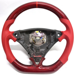 Volant en cuir pleine fleur et fibre de carbone pour <span class=keywords><strong>Porsche</strong></span> 911 Carrera <span class=keywords><strong>GT3</strong></span> <span class=keywords><strong>RS</strong></span> Cayenne, style course à fond plat - Product Image 6
