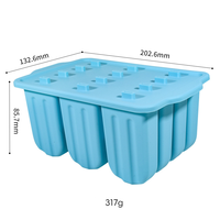 Moule à glace en silicone tendance à 12 cavités avec bâtonnets, sans BPA, portable, capacité de 60 ml, pour les collations d'été des enfants