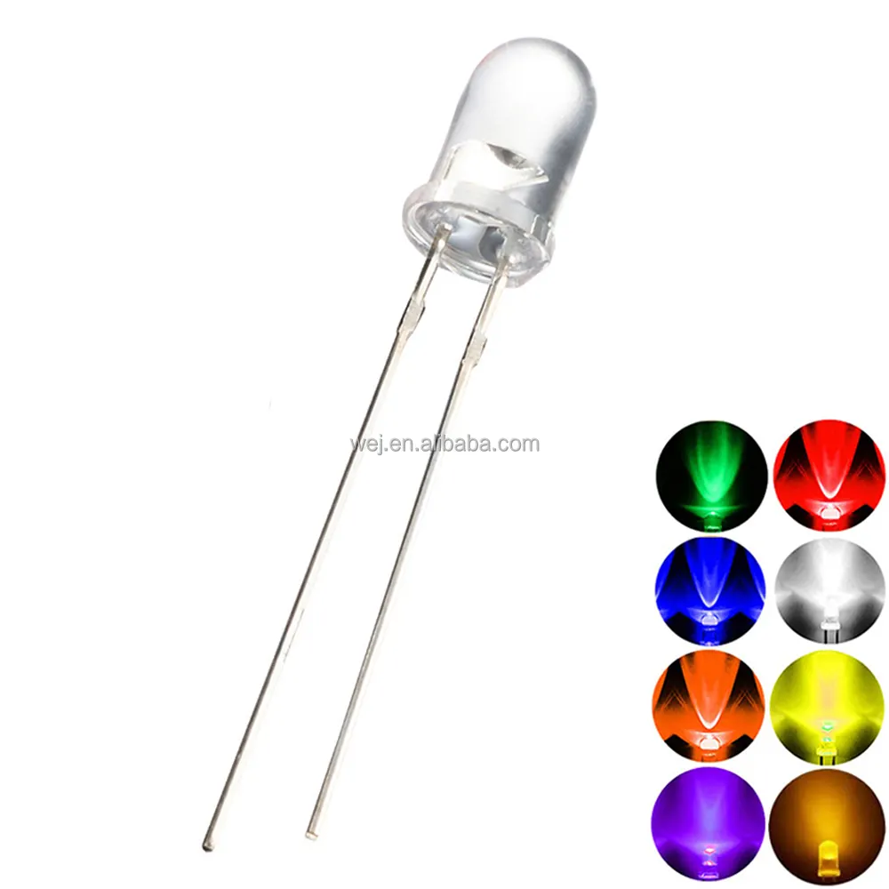 Hot sale 5mm led light emitting diodes white green red yellow blue bicolor 3mm 5mm dip Led lamps diode