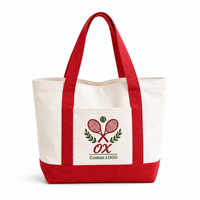 Sac fourre-tout en toile personnalisé brodé pour club de tennis, sac à main vintage pour raquette avec poche avant pour club de campagne, sports et voyages