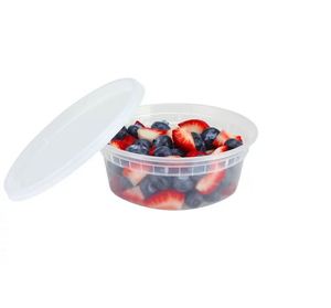 Contenants en plastique de 8 oz pour plats à emporter, avec couvercles anti-fuite, compatibles micro-ondes, pour la préparation et le stockage des aliments, avec compartiment pour portions. - Product Image 2