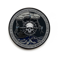 Pièce commémorative personnalisée en alliage de zinc plaqué nickel noir, double face, avec emblème de unité de service aérien et design à remplissage de peinture, vente en gros