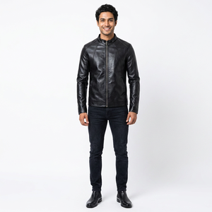Blouson universitaire unisexe en cuir véritable enduit, col montant, à capuche, style vintage, arrivée 2026, personnalisé, haute qualité - Product Image 1