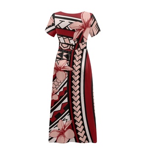 Abiti polinesiani 2025 <span class=keywords><strong>donna</strong></span> primavera estate Boho stampa floreale con scollo a V in finto abito Maxi <span class=keywords><strong>per</strong></span> ospiti di nozze, laurea, festa - Product Image 3